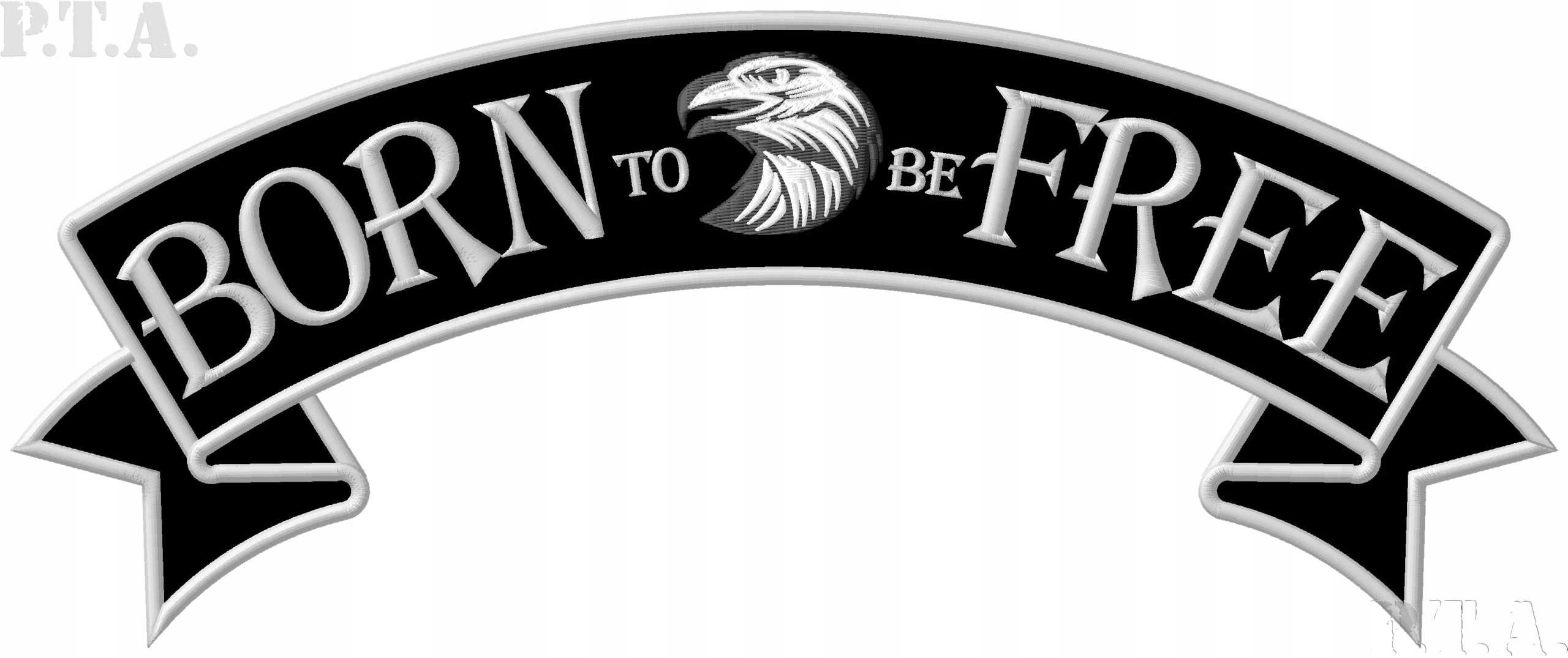 Born to be Free Orzeł XL Rocker Szarfa naszywka haftowana termo górna