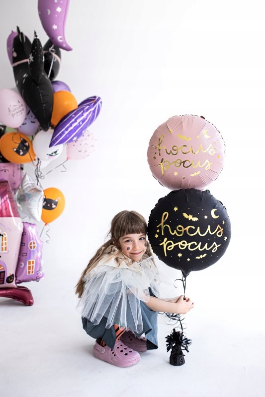 BALON FOLIOWY HOCUS POCUS RÓŻOWY OKRĄGŁY DEKORACJA NA HALLOWEEN NA HEL 35CM Rodzaj balon