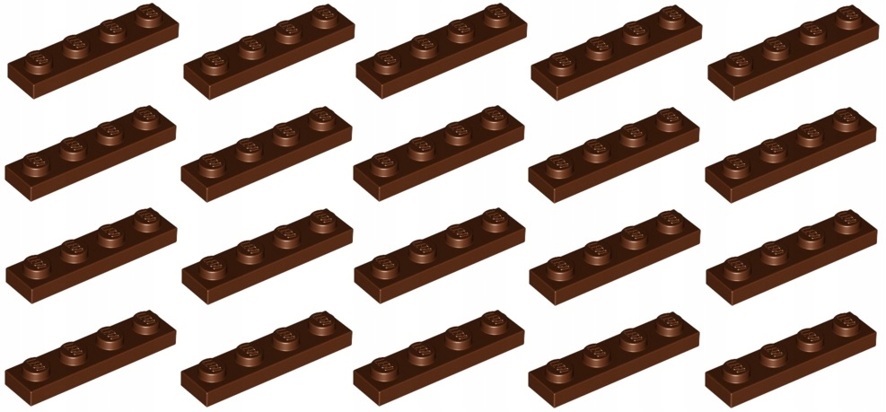 

Lego płytka 1x4 brązowa 20 szt. 3710 Nowa