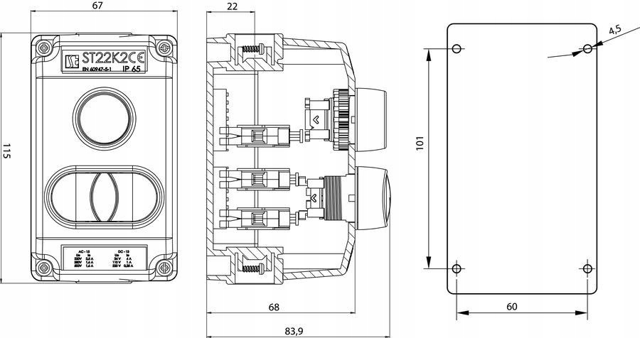 Kaseta sterownicza ST22K2-21-1 przycisk START-STOP Marka Spamel