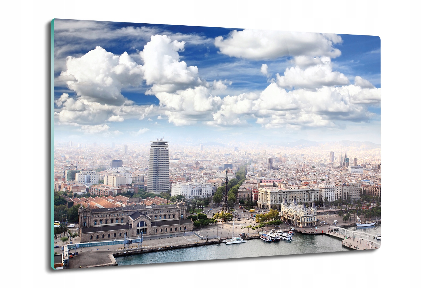 skleněná deska s potiskem Město Barcelona 80x52