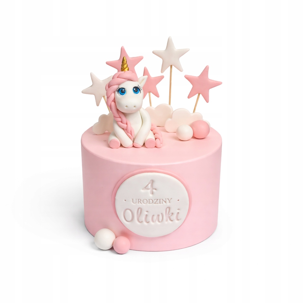 Figurka Jednorożec na tort z masy cukrowej urodziny roczek