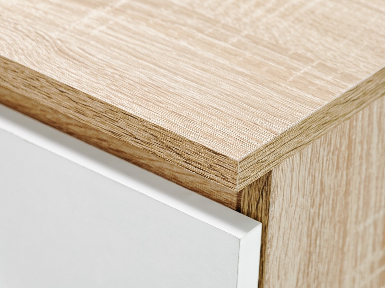 Biurko 3 szuflady lewe BIAŁY Szerokość mebla 90 cm