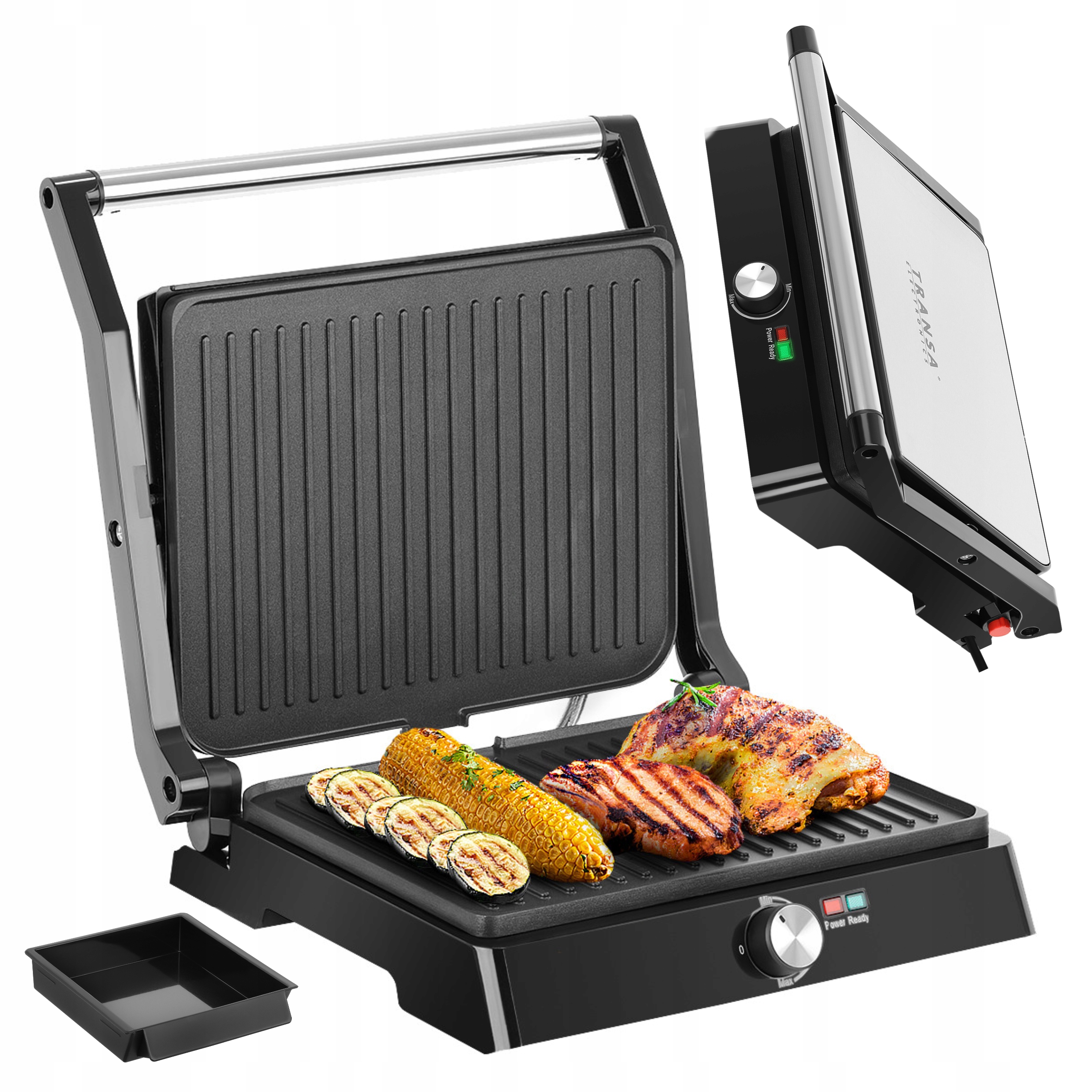 Grill elektryczny opiekacz rozkładany Regulacja Temperatury Duża Moc 2200W