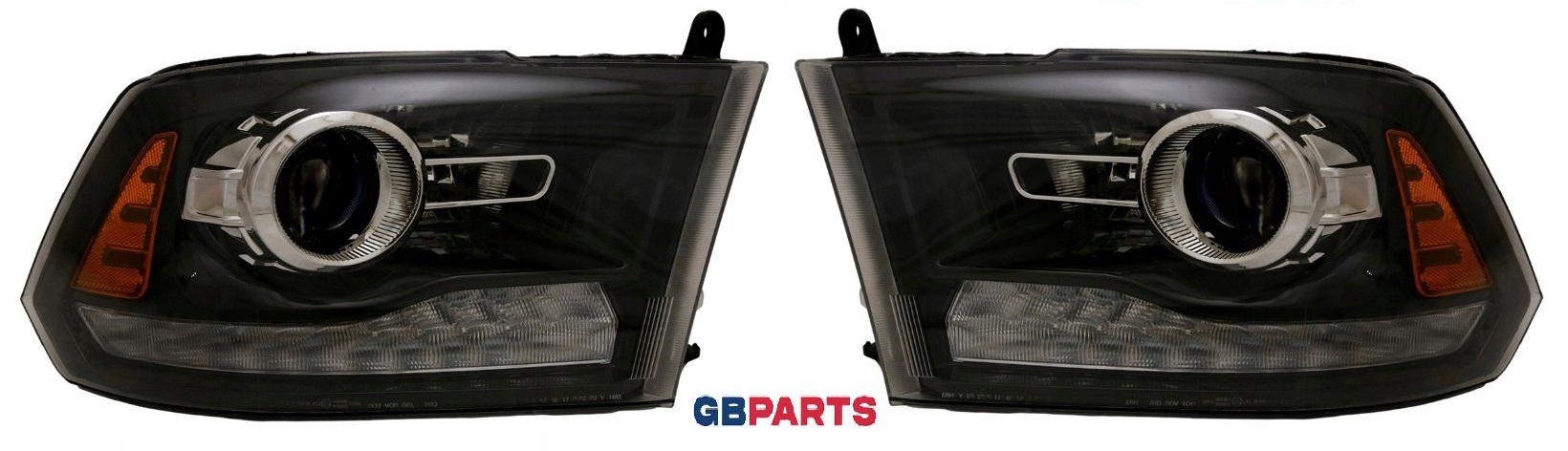 Lampa Světlomet Komplet Pravá Levá Černá Led Dodge Ram 2013-2018