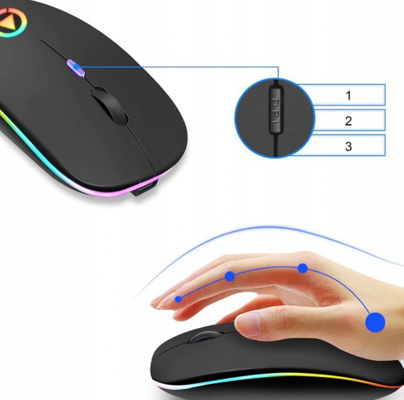 CICHA MYSZ BEZPRZEWODOWA DO LAPTOPA PODŚWIETLANA Model AA2
