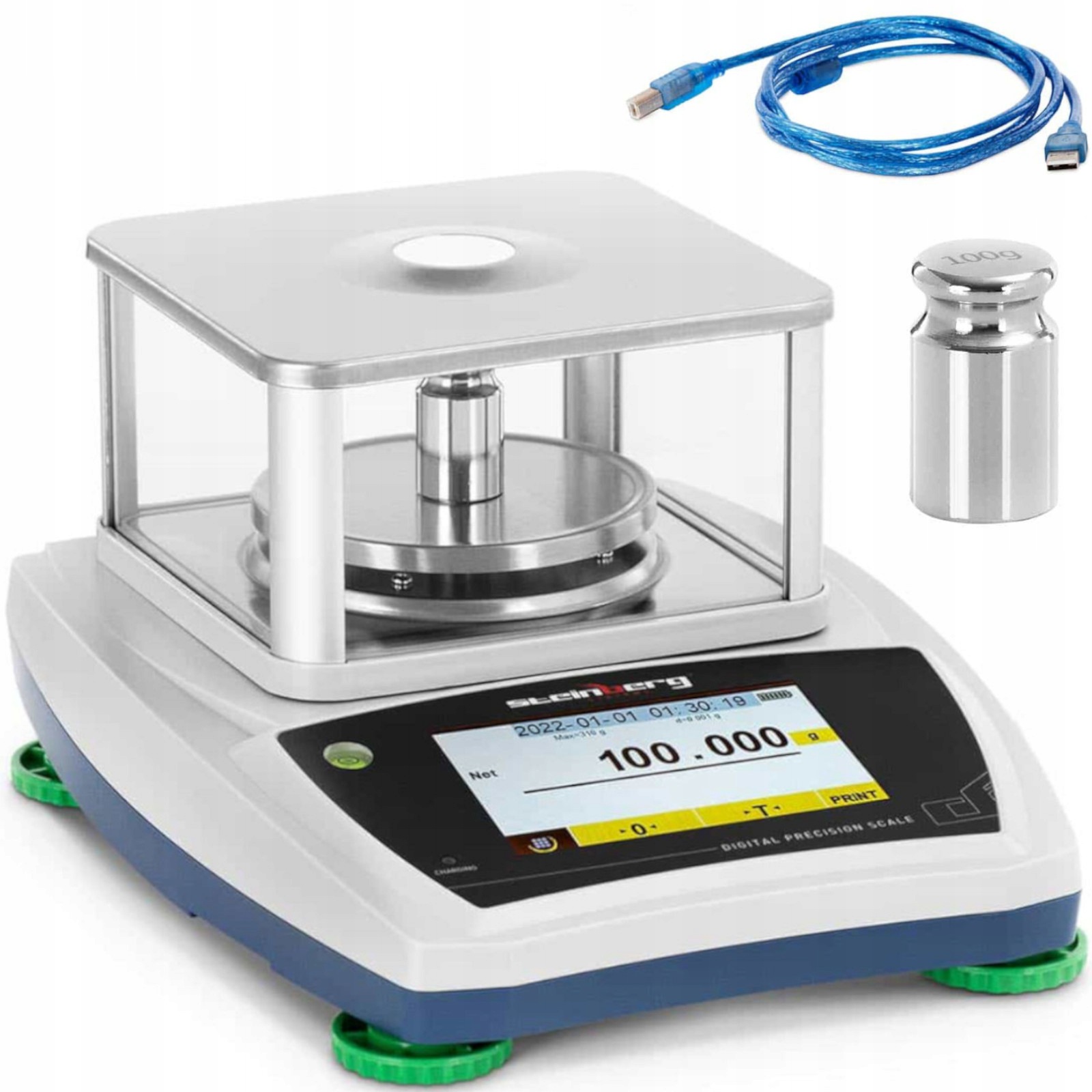 Analytická laboratorní váha se skleněným krytem a dotykovým LCD panelem 300