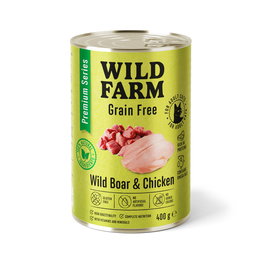 9X Wild Farm Grain Free Divočák a kuře 400g krmivo pro kočky bez obilovin