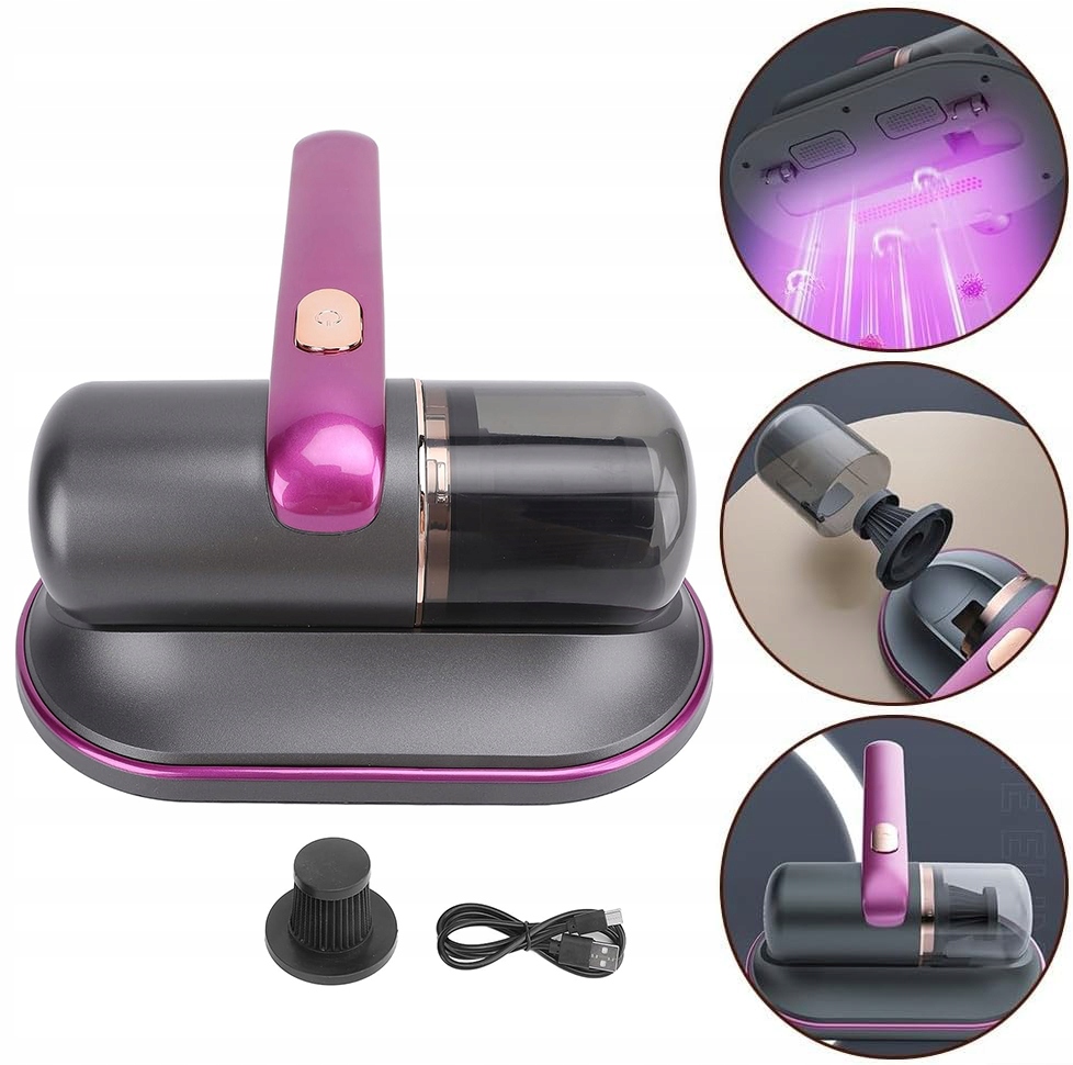 Odkurzacz Roztocza Ręczny Uv Usuwanie Sierści Kurzu Łóżka 10000Pa Alergików