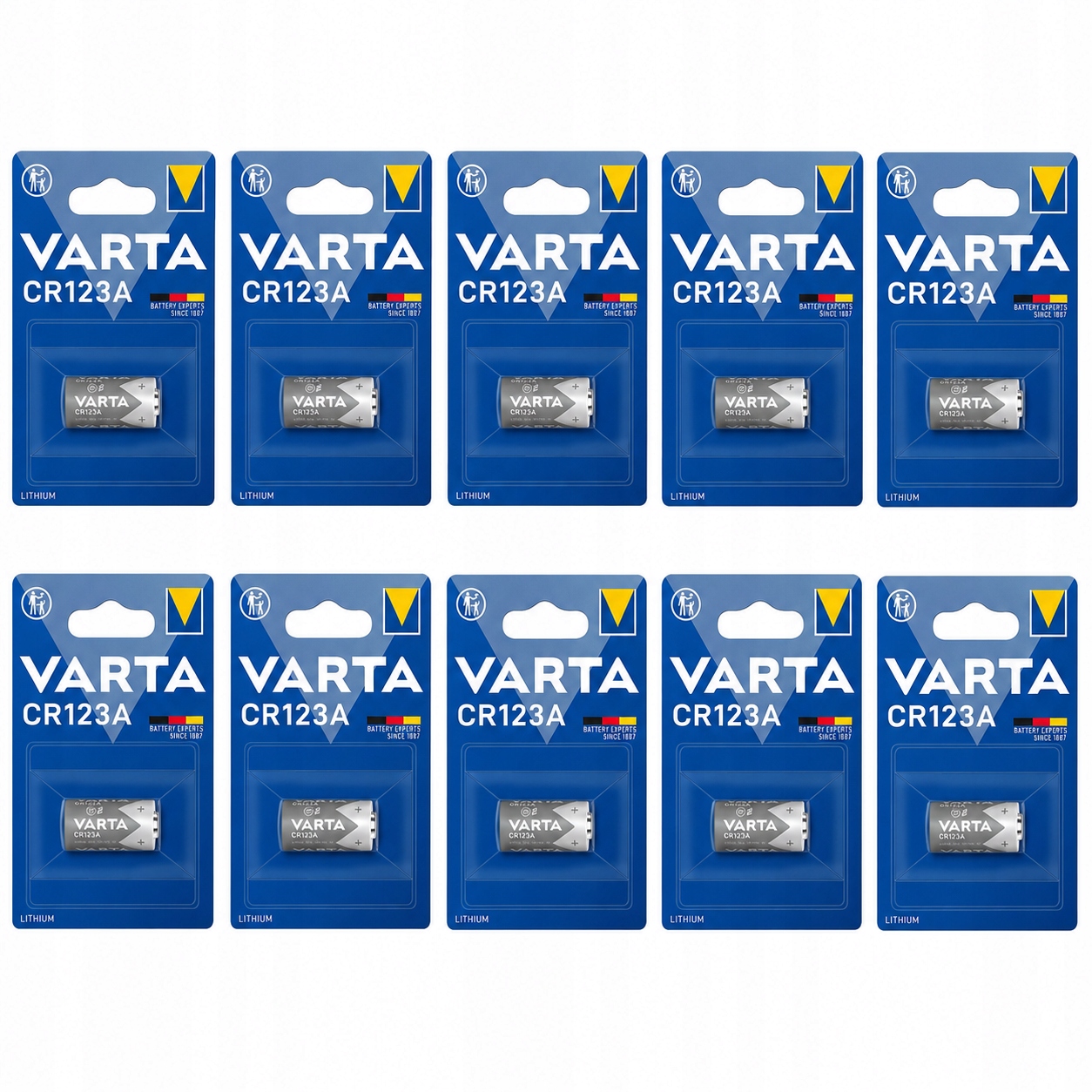 10x Bateria Professional Lithium CR123A 3V, ok 1480 Mah Varta