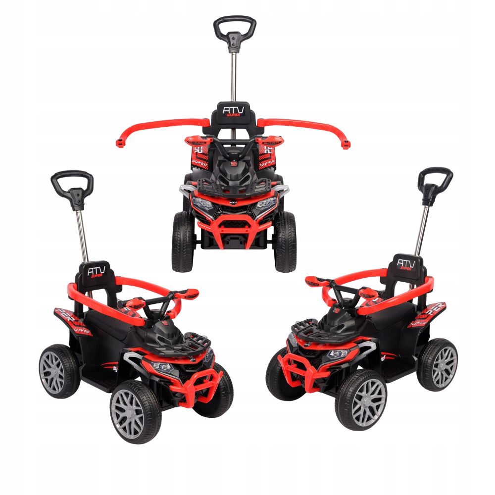 Duży Jeździk Quad Dla Dzieci Miękkie Koła, Led, Auto 3W1 , Chodzik, Movix
