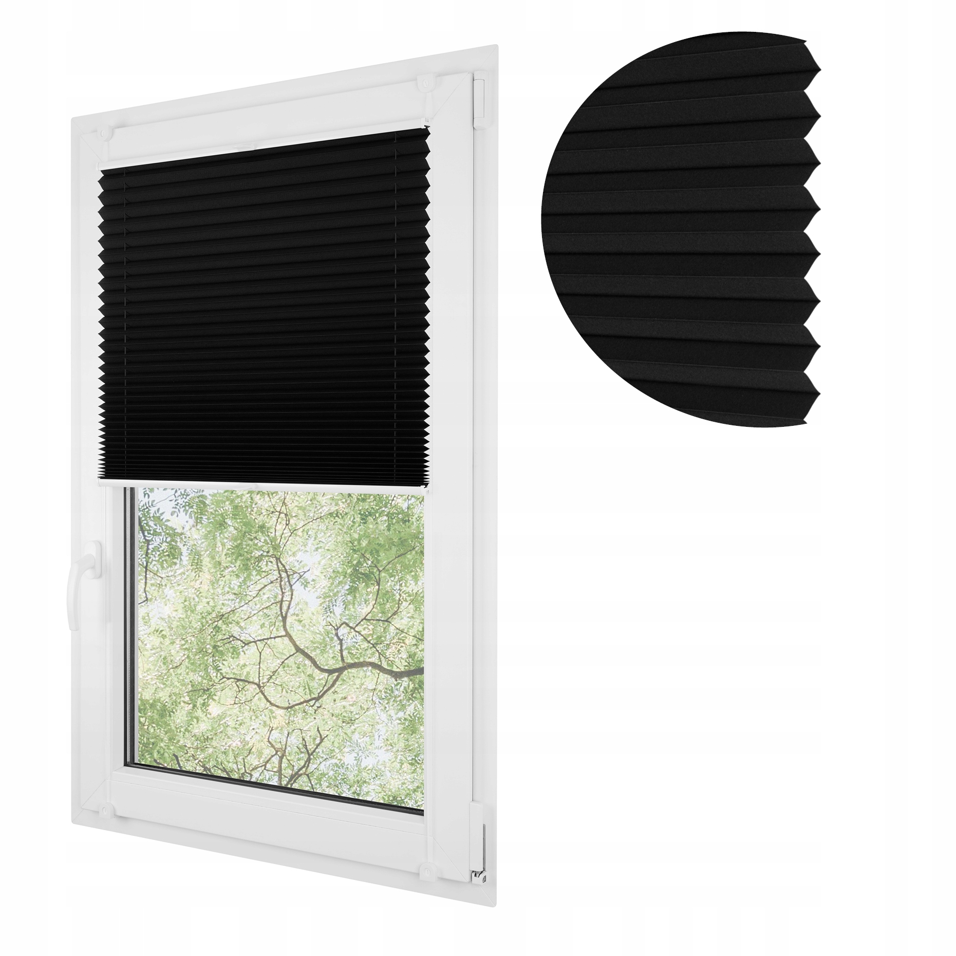 Neinvazivní termoplisy roleta plisé harmonika černá 65x150