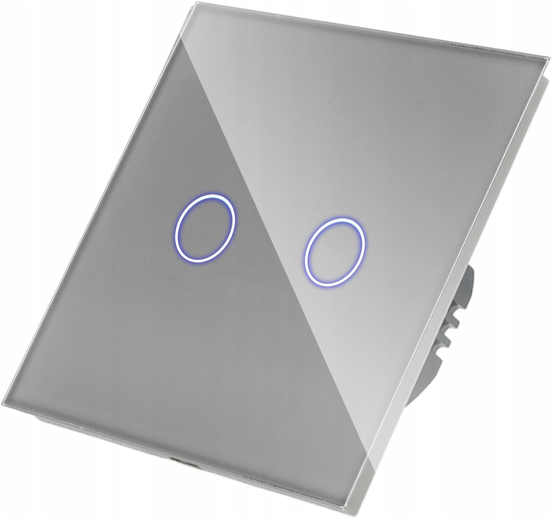 Schodišťový Spínač Křížový Klecový Dotykový Světla Dvojitý Šedý Bez N