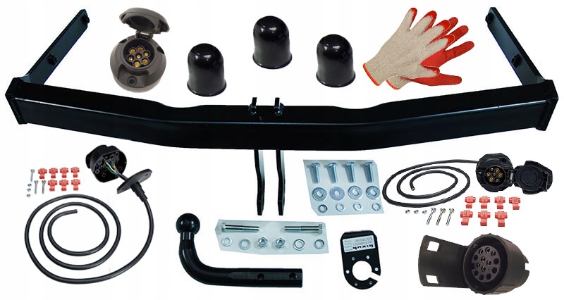 VOLKSWAGEN VW TOURAN2003-2015 I 1T MK1 HAK HOLOWNICZY+WIĄZKA +ADAPTER7PIN13 Wiązka w zestawie 7 PIN