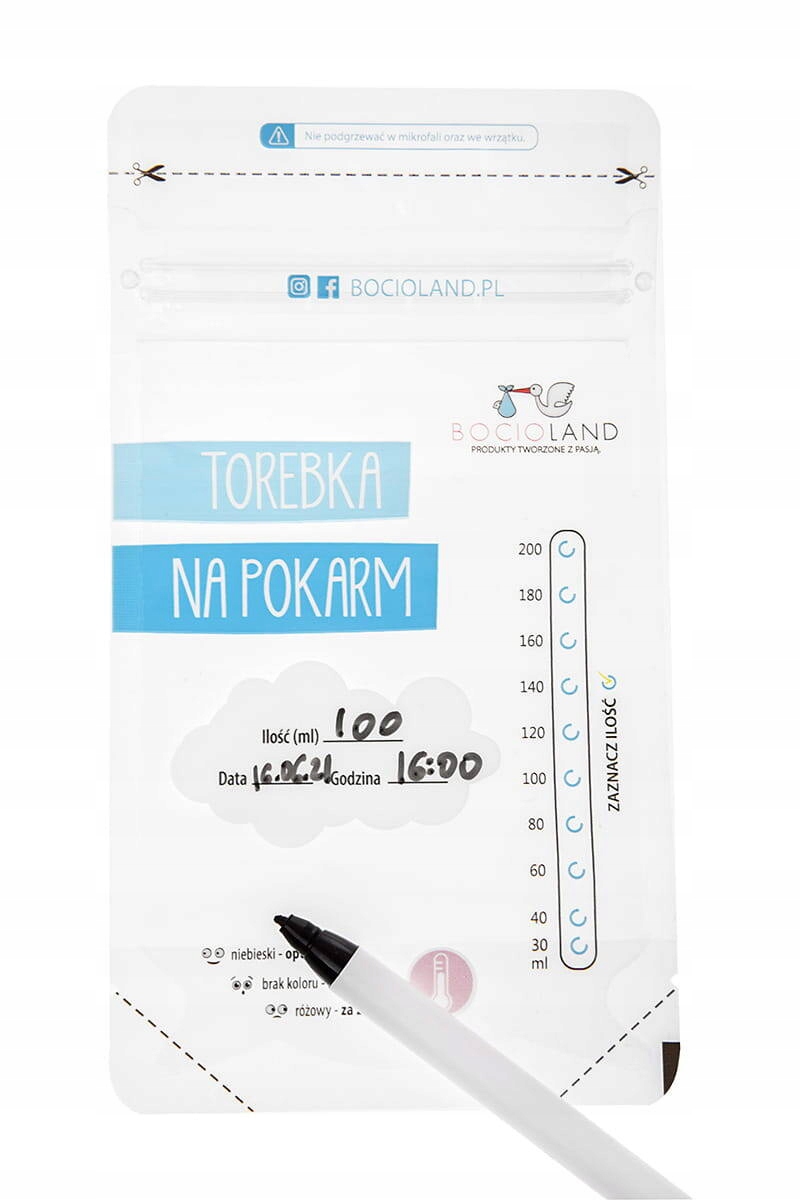 3x BOCIOLAND Woreczki Do Mrożenia Pokarmu Torebki Strunowe 200ml 150 szt Kod producenta BOC0158