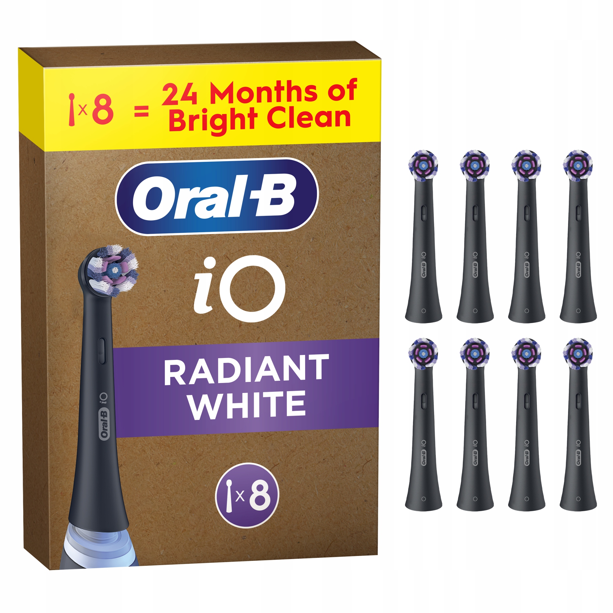 Oral-B iO Radiant White Końcówki do szczoteczek, Wybielanie 8 sztuk