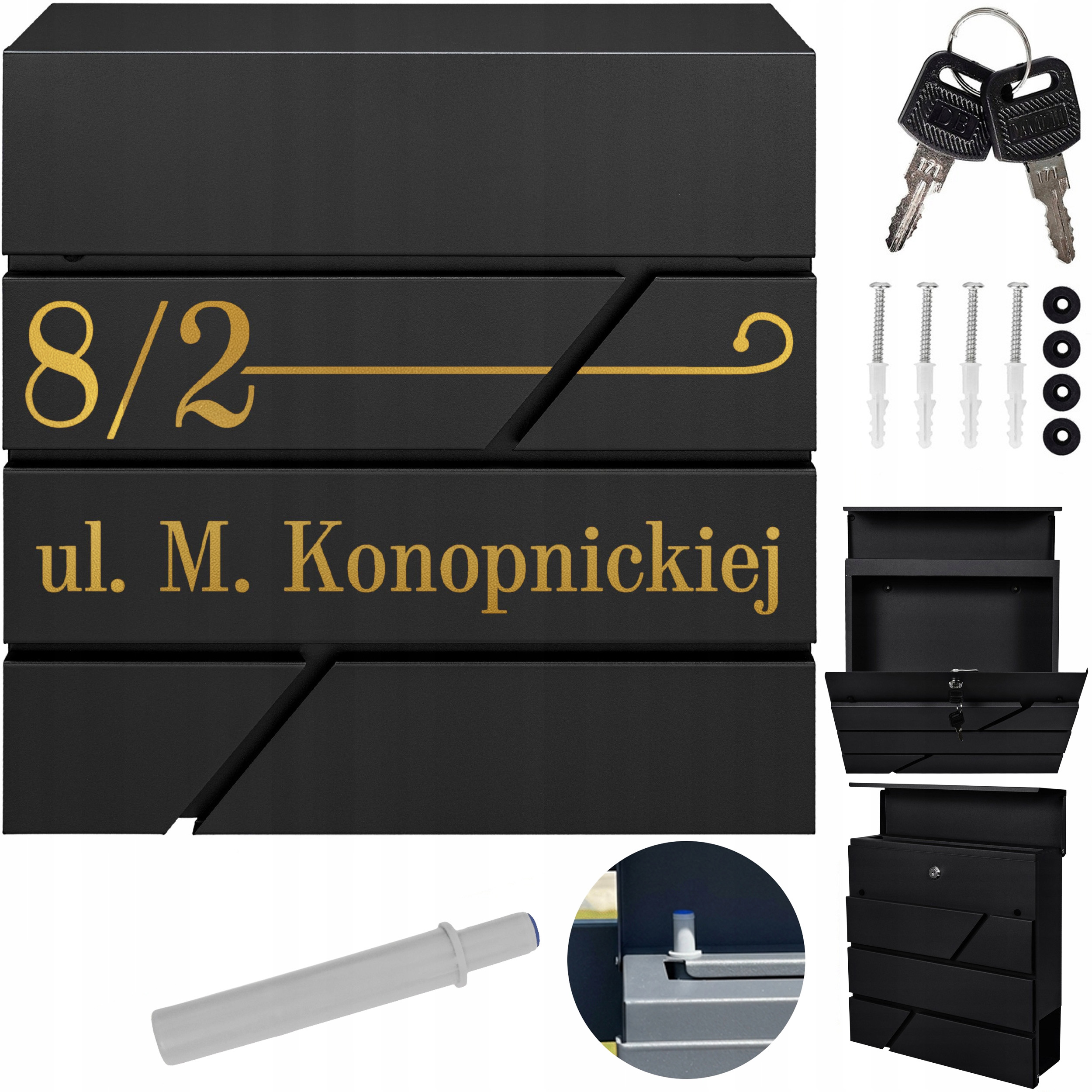 Poštovní Schránka A Noviny, Černá Zlatý Vzor