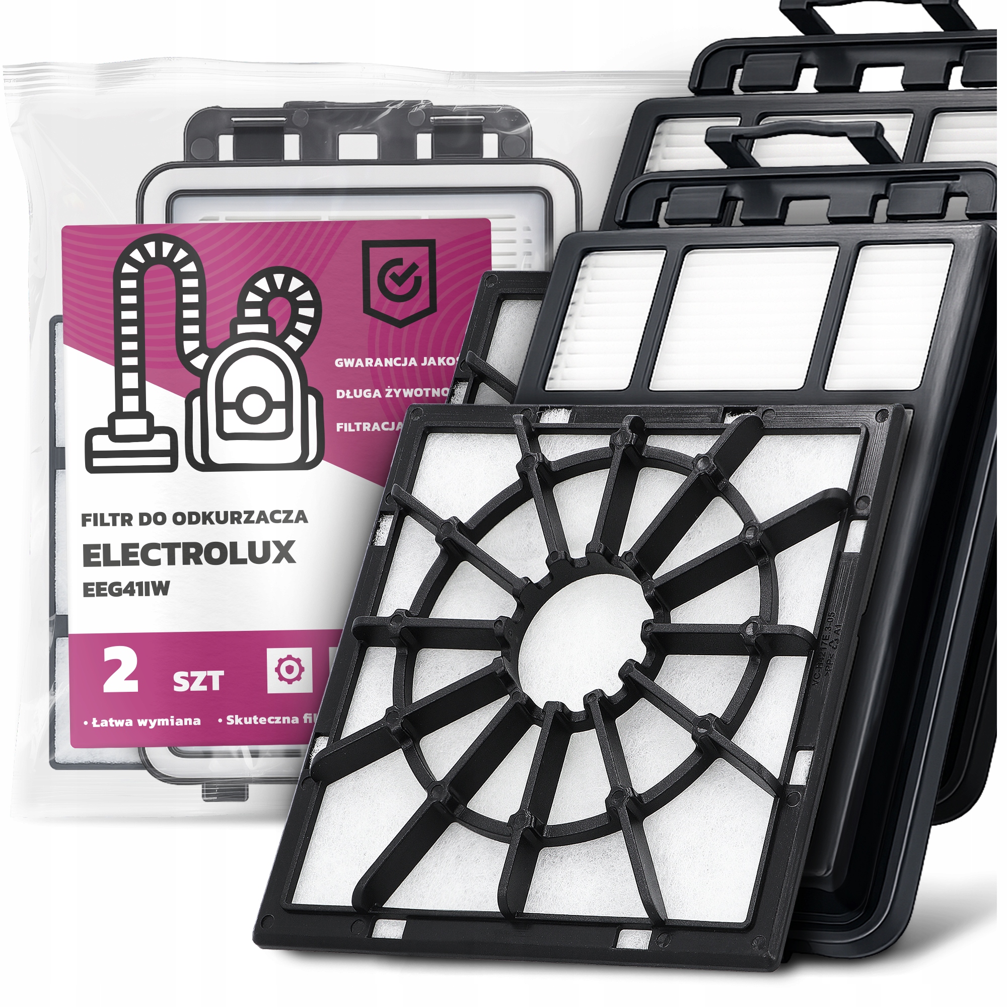 2x Filtry do Vysavače Electrolux EEG41IW Omyvatelný Filtr Sada Em-w