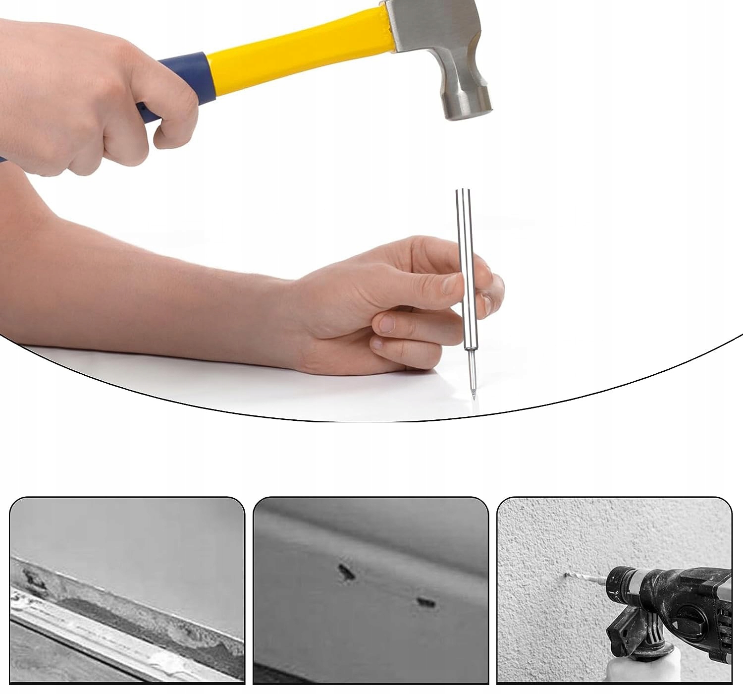 GWOŹDZI DO LISTWY PRZYPODŁOGOWYCH GWINTEM, PODWÓJNE ŁBEM, BEZ SZWU 100 SZT Liczba sztuk w zestawie 100 szt.