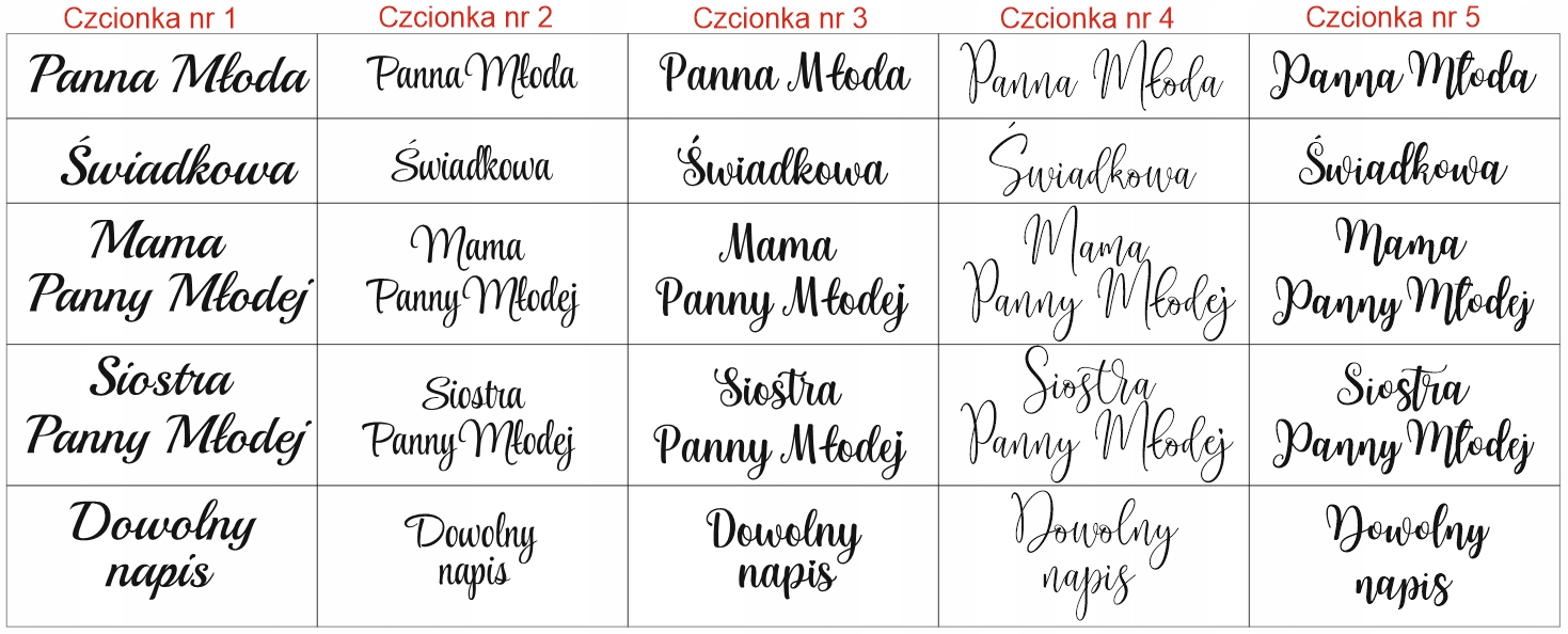 Naklejka naprasowanka panieński ślub wesele bride baby shower połysk wzory Model Naprasowywanki