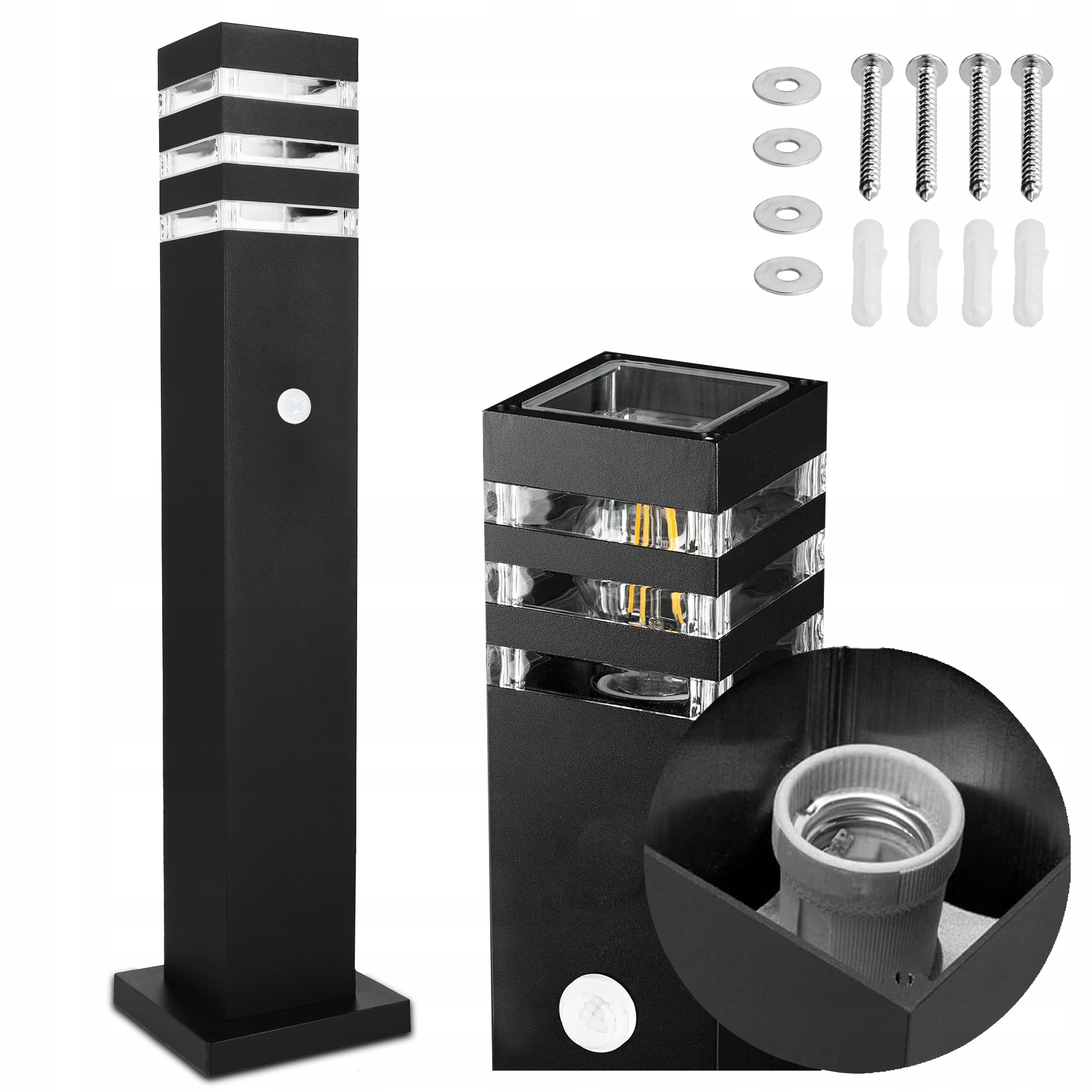 Zahradní Led lampa Stojící sloupek s pohybovým senzorem Pir IP44 80 cm