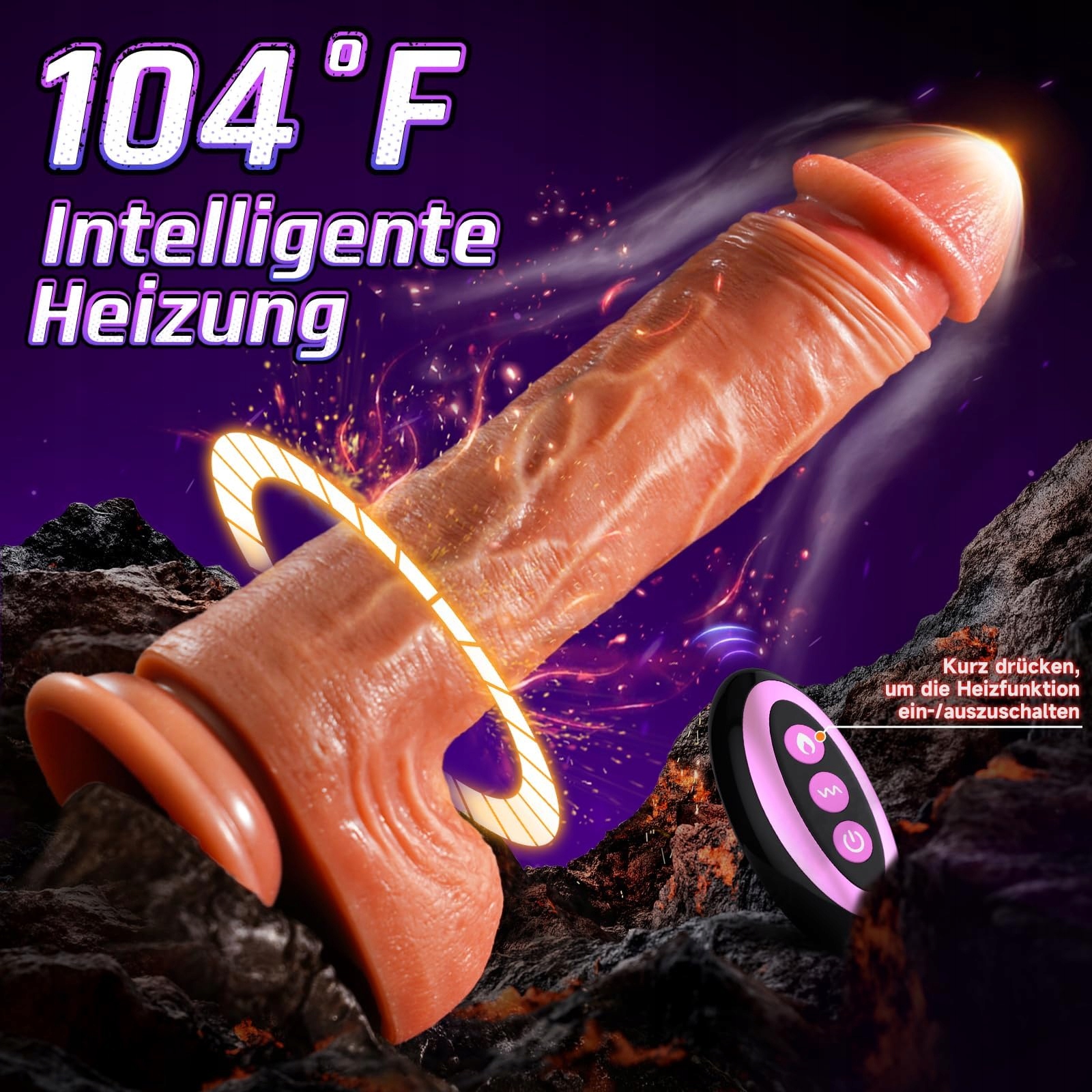 XXLTOYS Wibrujący Dildo 5w1 Dla Kobiet Z Funkcją Grzania I Ssania — miniatura 6