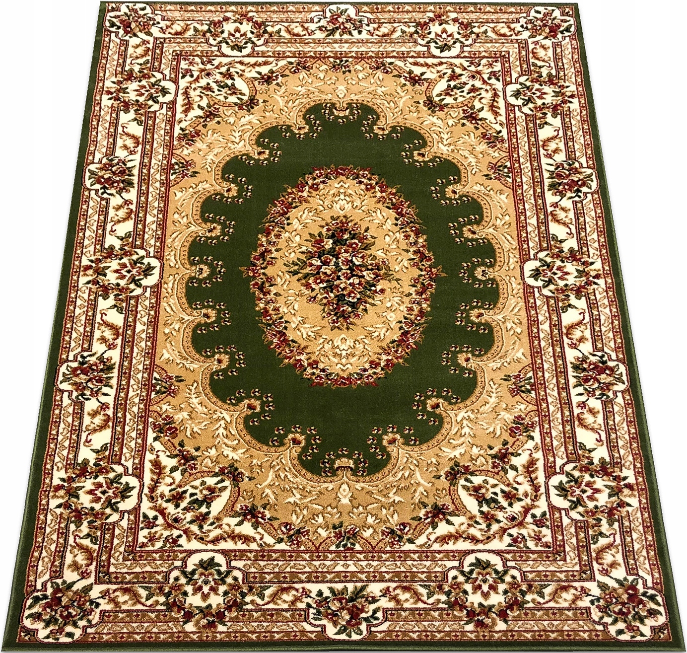 Koberec 300x400 3x4 4x3 Klasický Zelený Tkaný Koberec Do Obývačky Tradičný