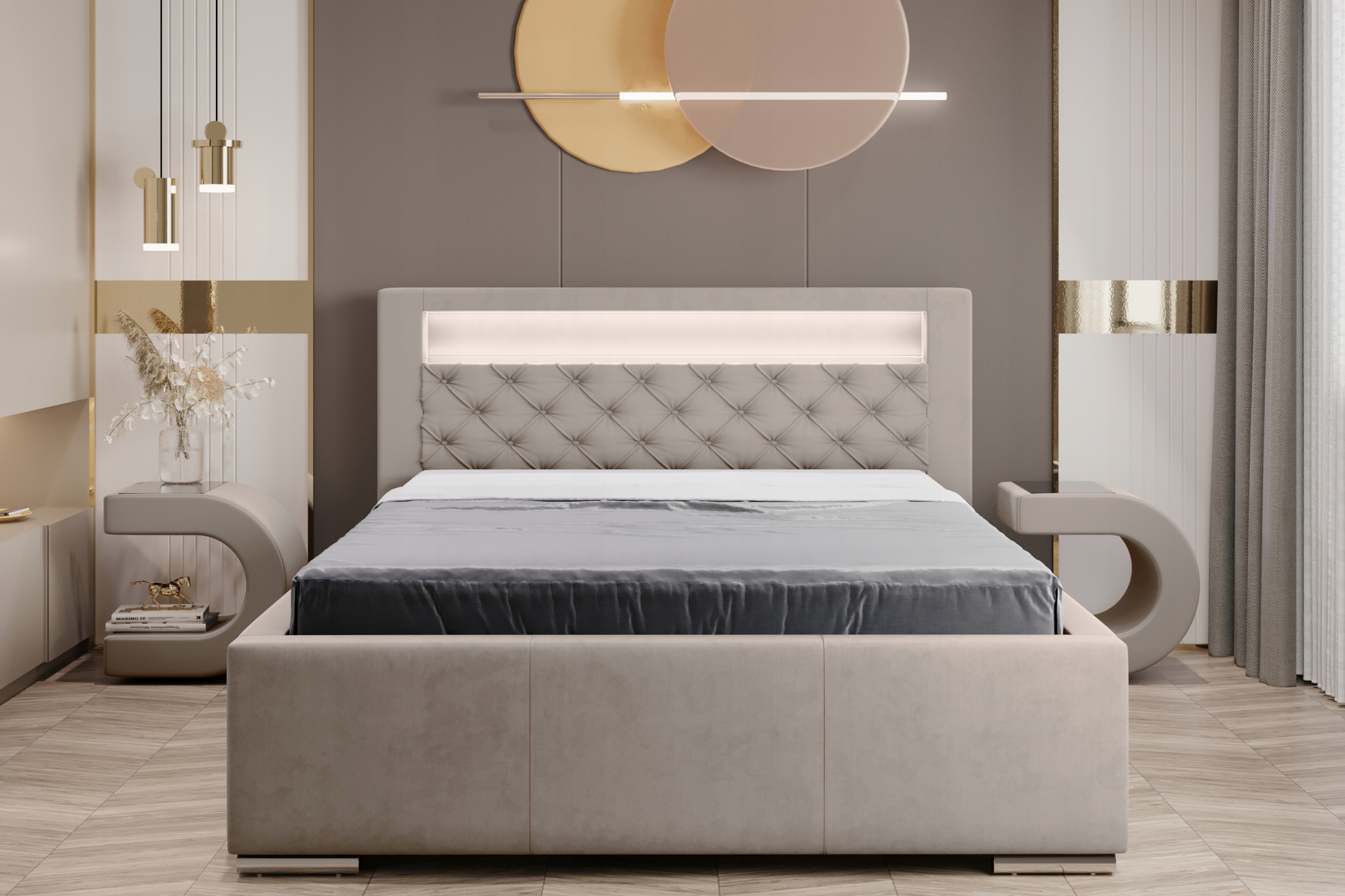 Łóżko podwójne Agmat Meble TUNIS 180x200 Rozmiar 180x200