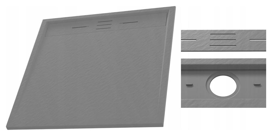 Čtvercová Sprchová Vanička Viva 90 x 90 CM Šedá Kompozitní