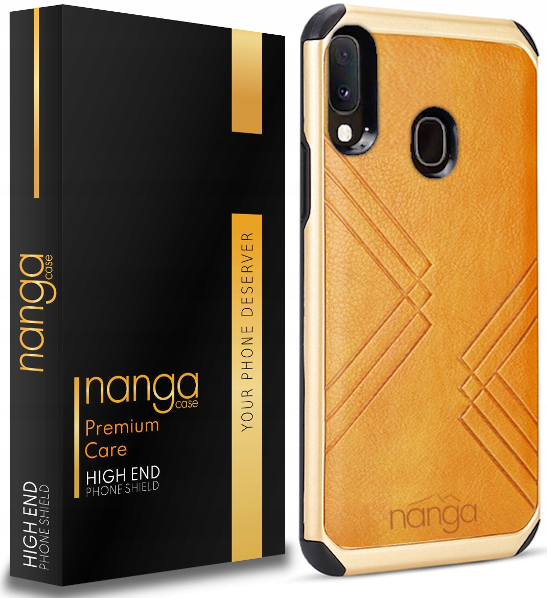 

Etui Skóra Pancerne Biznes Do Galaxy A20E Gold