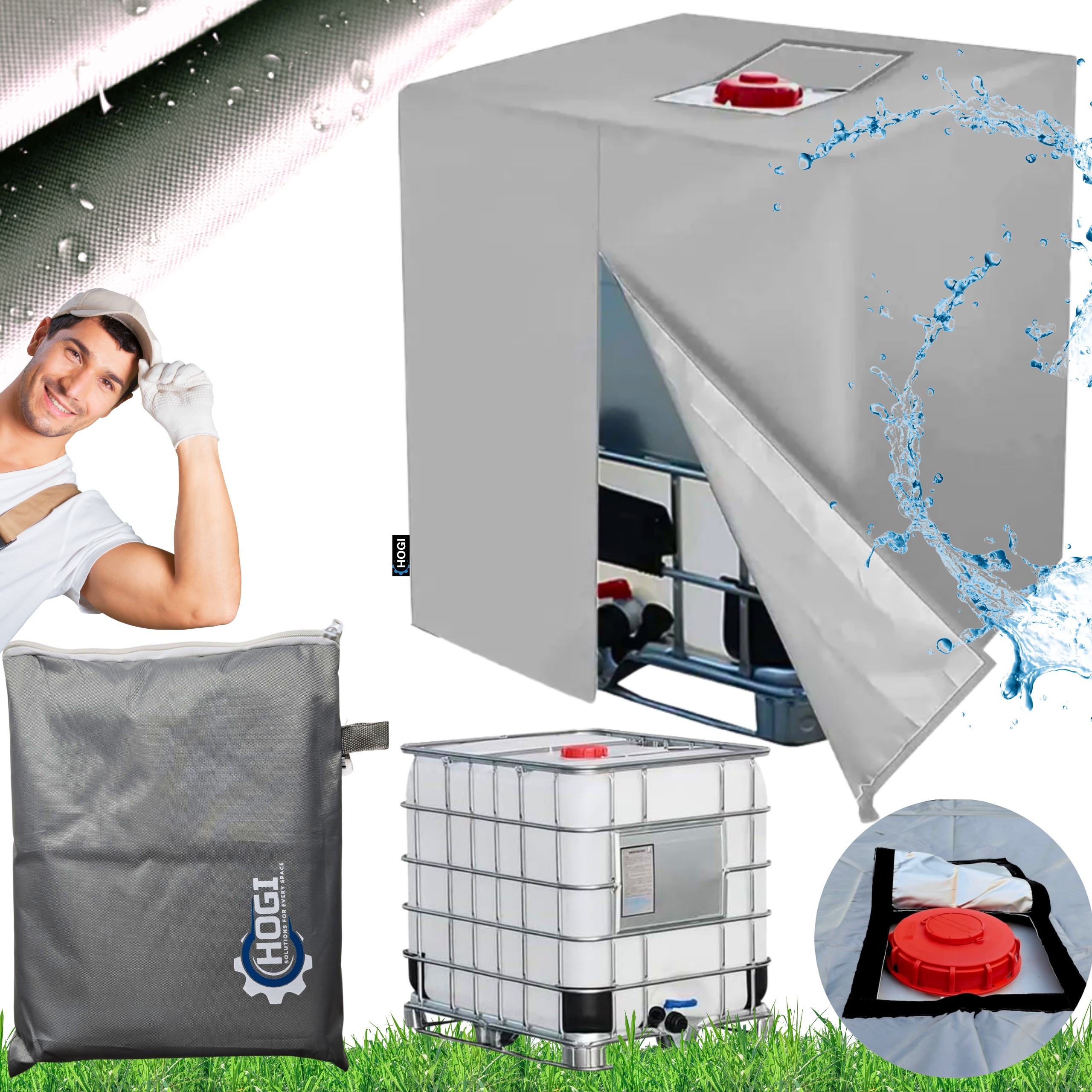 Pokrowiec Plandeka na Mauzer Zbiornik 1000L 120x100x116cm Oxford 420d Mocny