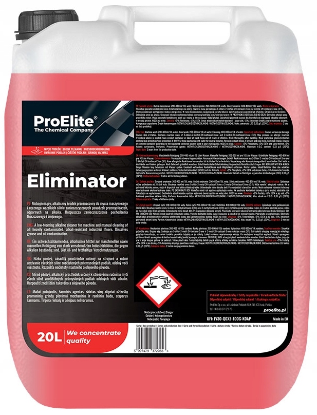 PROELITE _ ELIMINATOR 20L _ NISKOPIENIĄCY PŁYN DO MASZYNOWEGO MYCIA PODŁÓG