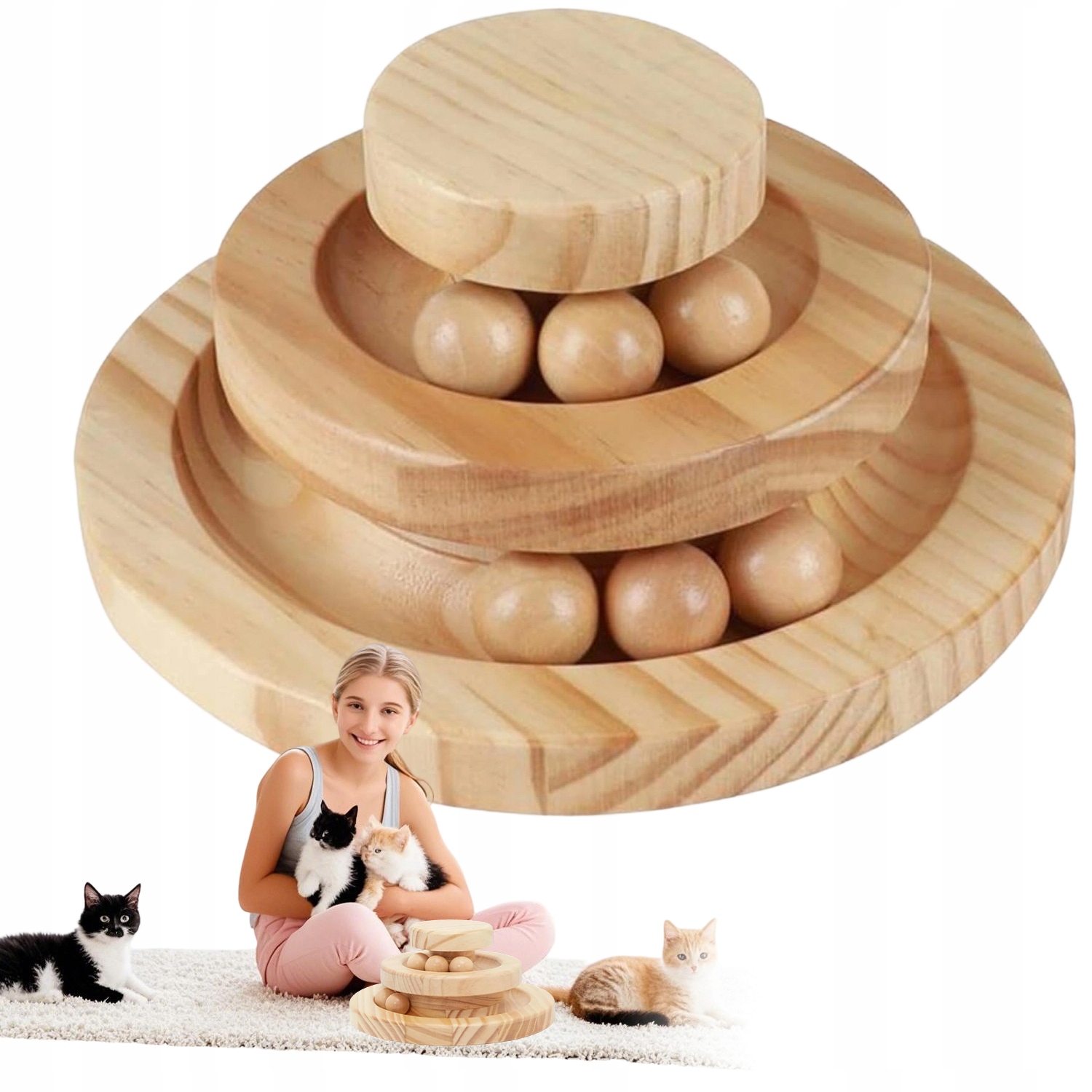 Levně Rotační Hračka Pro Kočky Se Třemi Úrovněmi Pro Ochranu Nábytku V Domácnosti