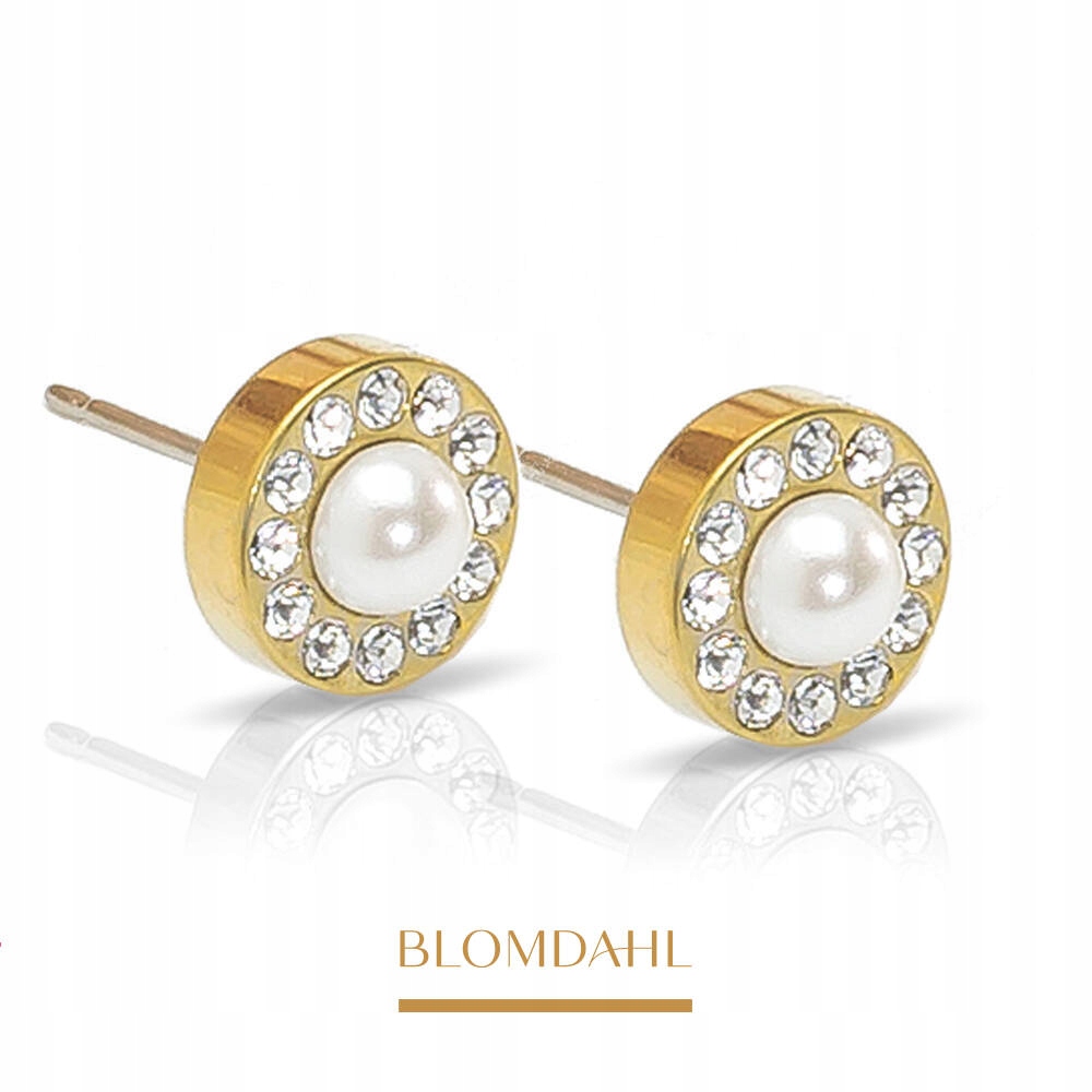 Hypoalergenní Náušnice Blomdahl Brilliance Halo Pearl White 6 mm