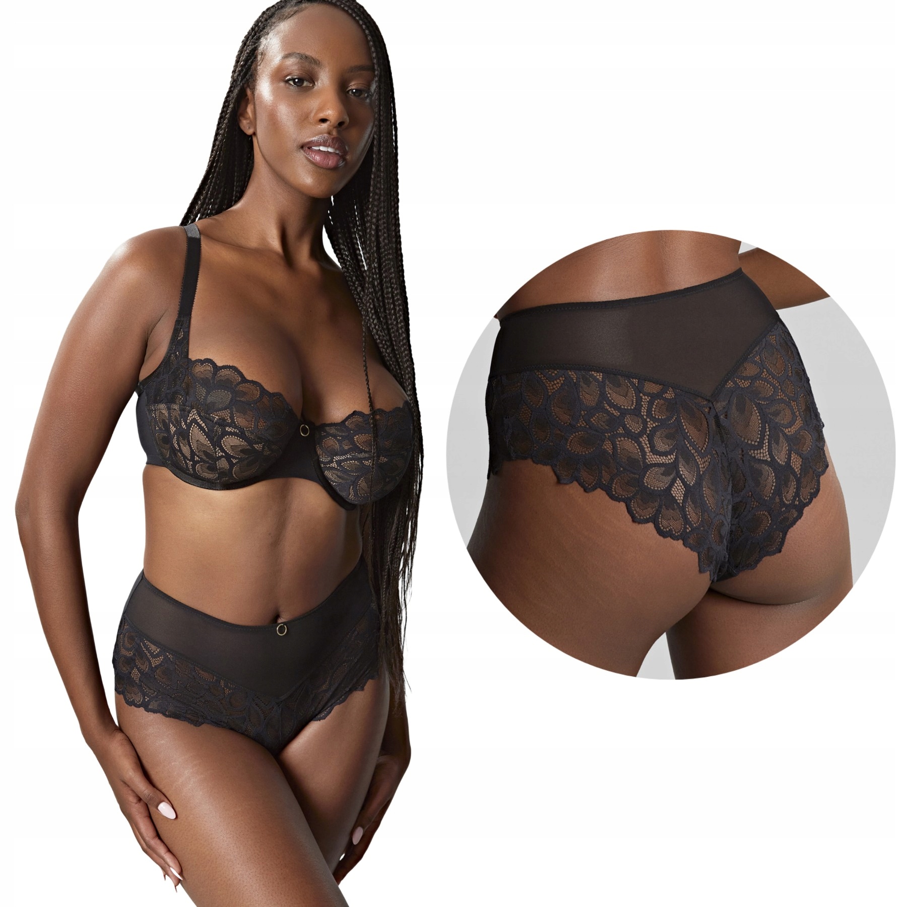 Panache Allure Deep Brief Black Latte kalhotky S 10