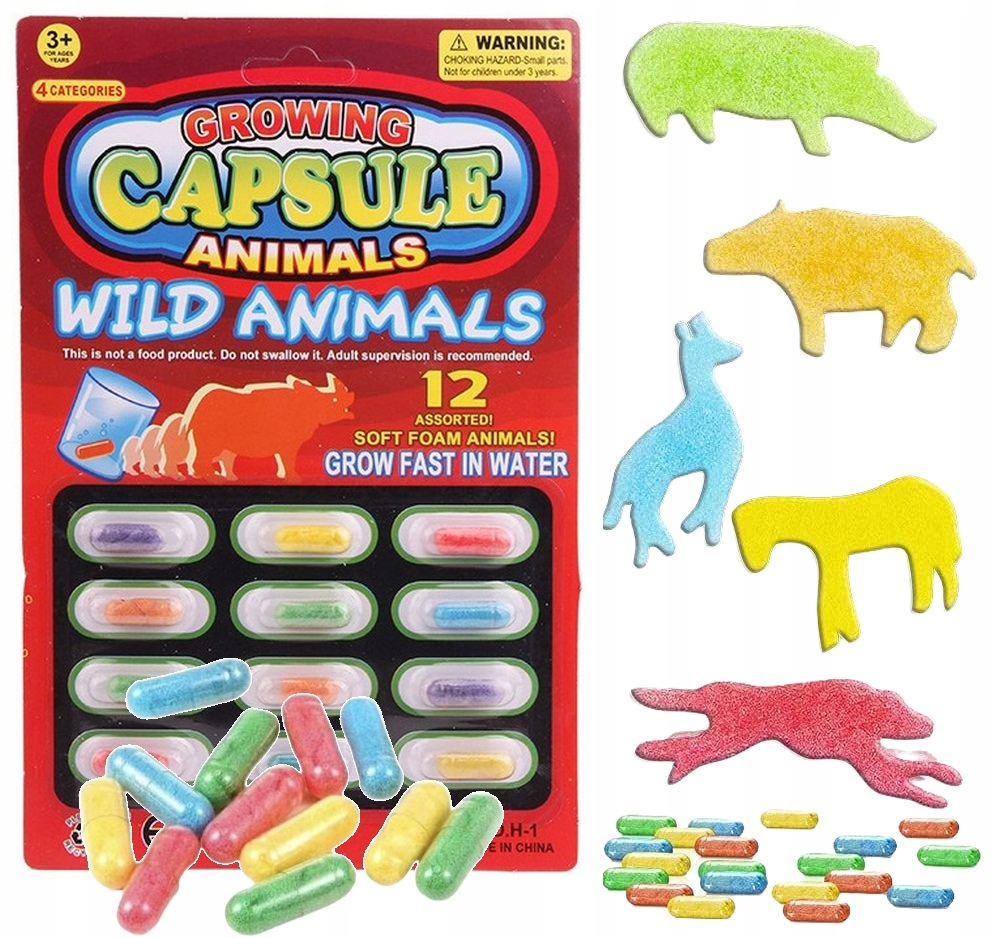 

Zwierzęta Magiczne kapsułki rosnące w wodzie 12szt