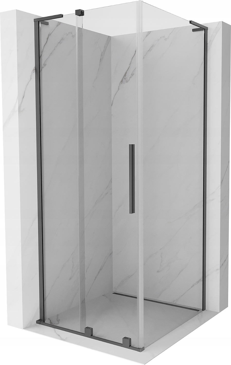 Mexen Velar L Kabina Prysznicowa Rozsuwana 90X90 CM Transparent Gun Metal