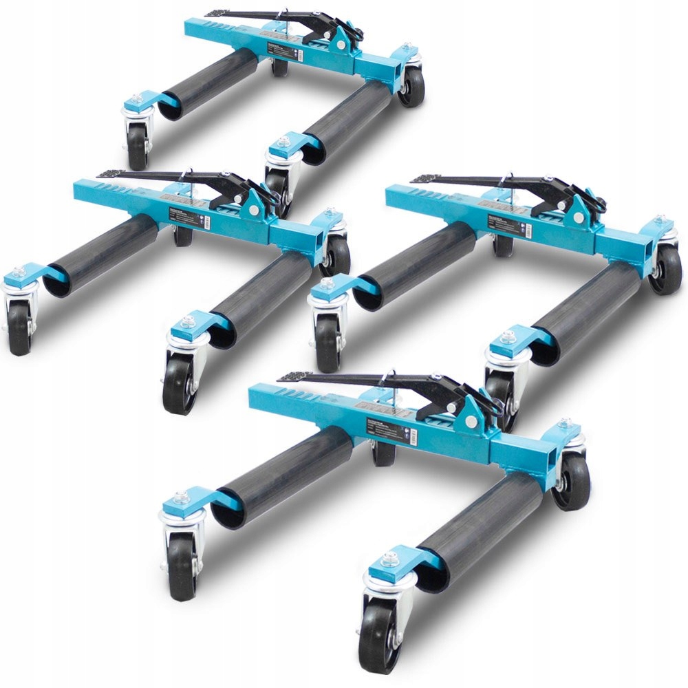 4x Wózek rolka pod koła z podnośnikiem mechanicznym do 2240kg