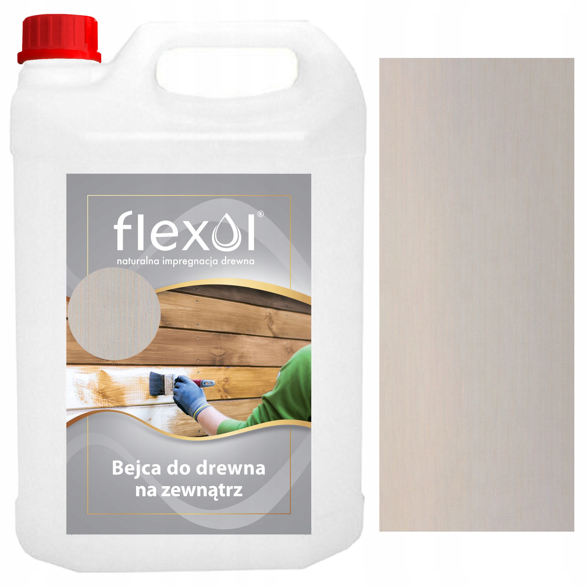 Vodní mořidlo v barvě Popiel pro vnější použití na dřevo 4 L Flexol