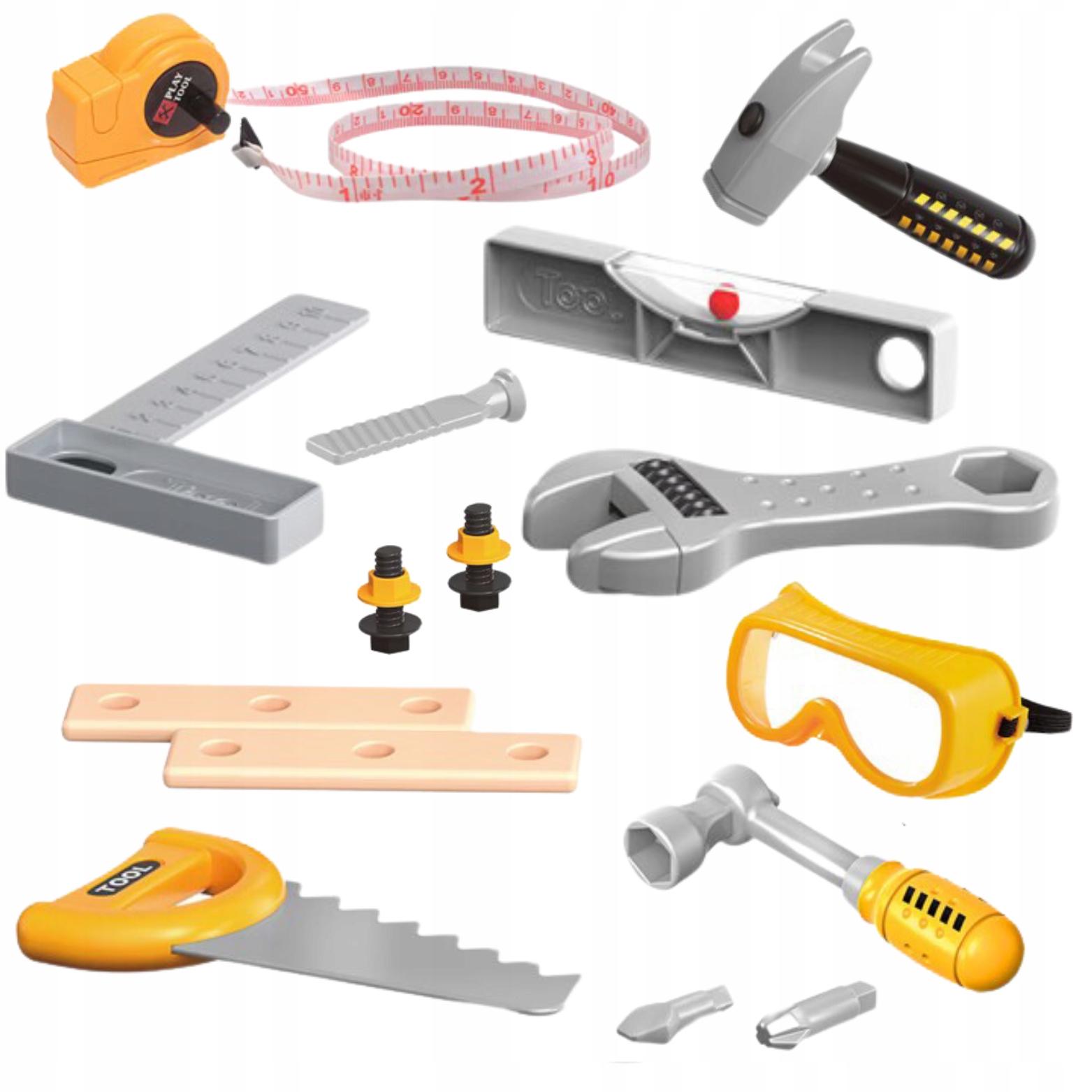 ZESTAW NARZĘDZI W WALIZCE ŚWIATŁO DŹWIĘK WIERTARKA MŁOTEK PIŁA MIARKA PIŁA Wiek dziecka 3 lata +