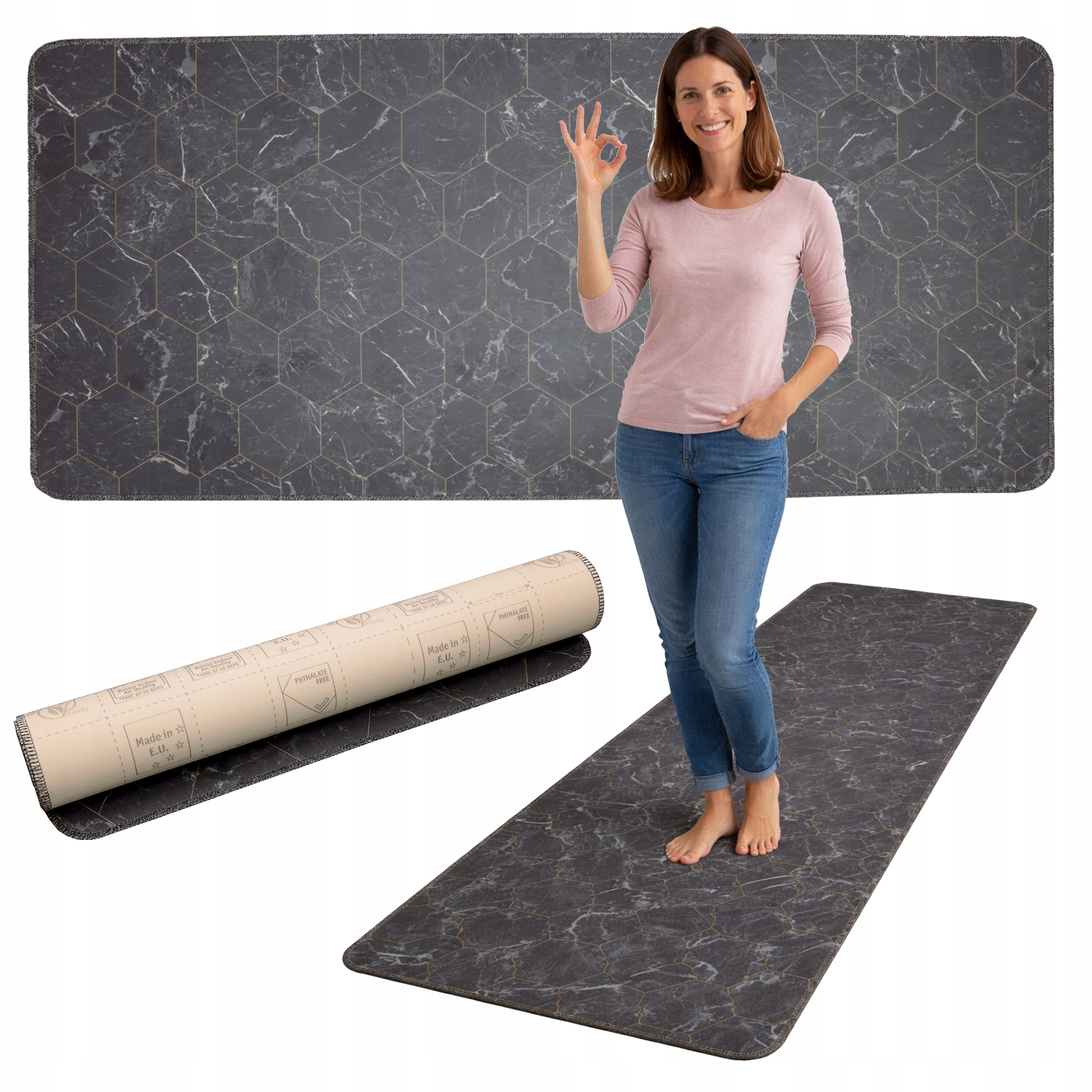 Koberec Běhoun 60x300 Pvc podložka voděodolná, protiskluzová, teplá, obšitá