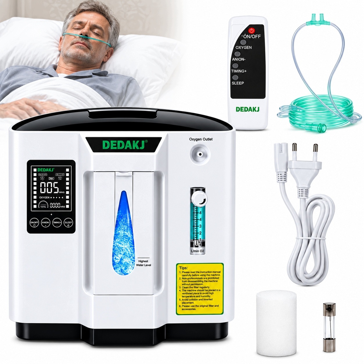 Koncentrator Tlenu DA-1A 1-7L/min Przenośny Domowy