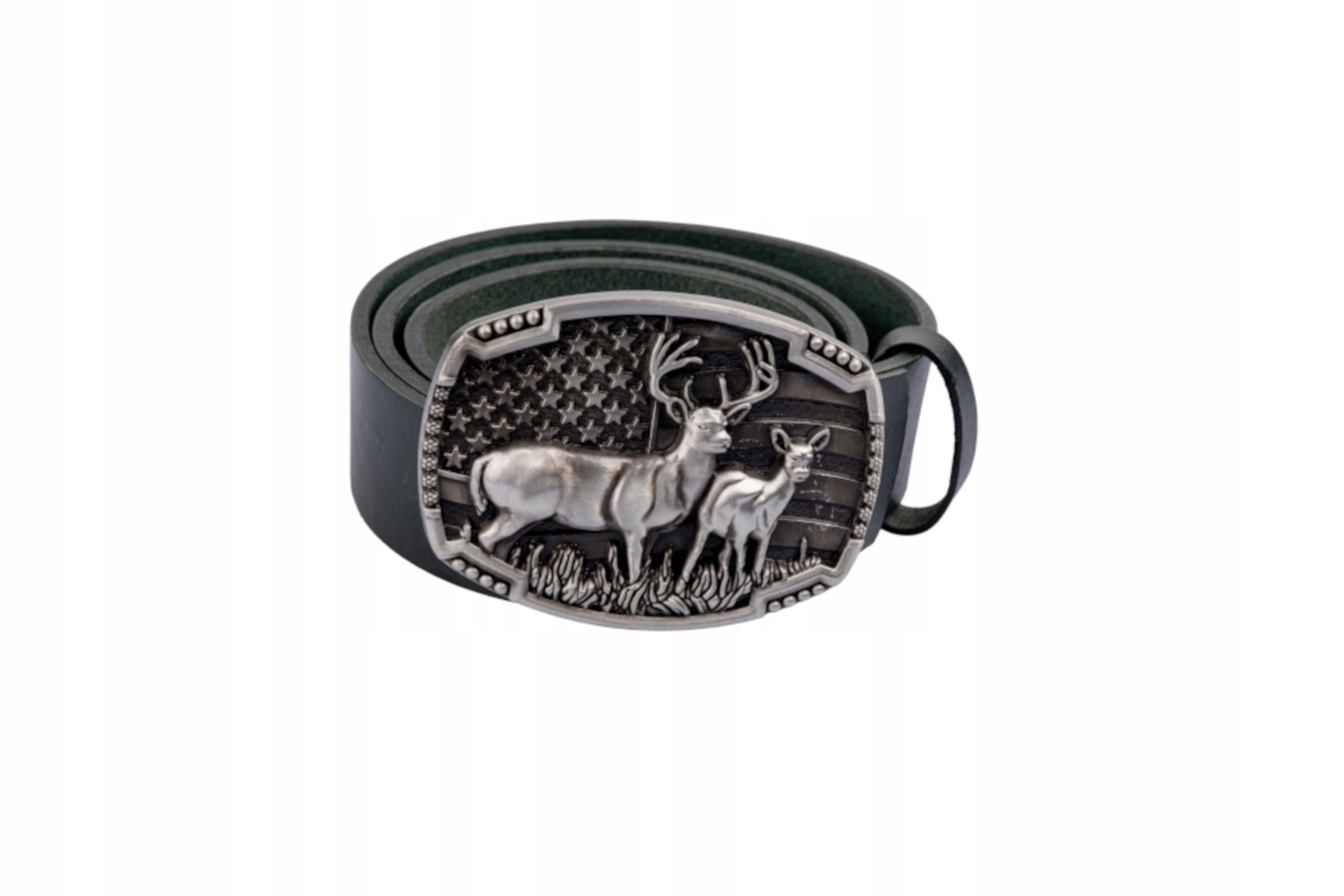 Kožený opasek Bór Hunter Forest American I Silver 110