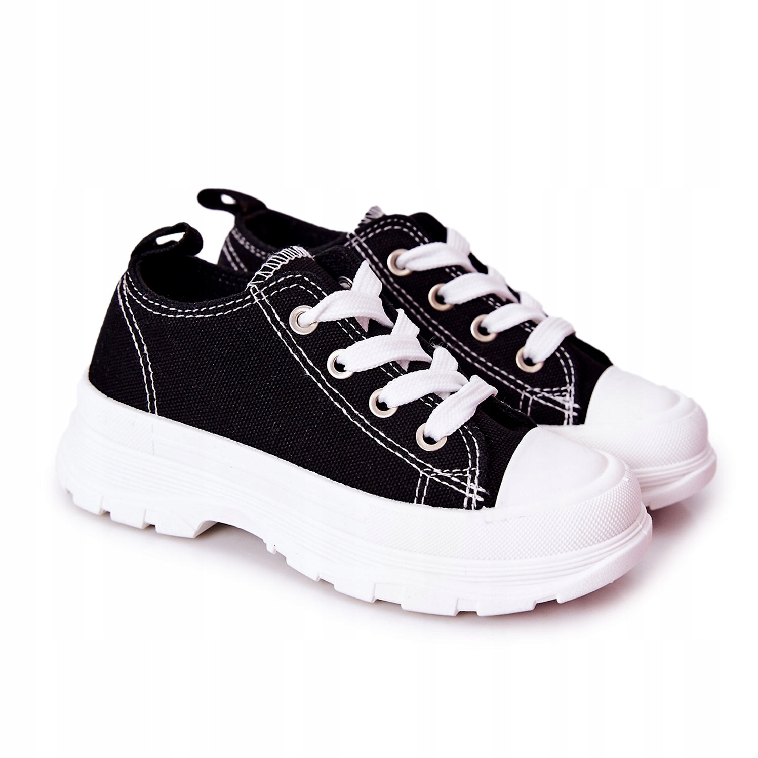 

Dziecięce Tenisówki Trampki Platforma Czarne 33