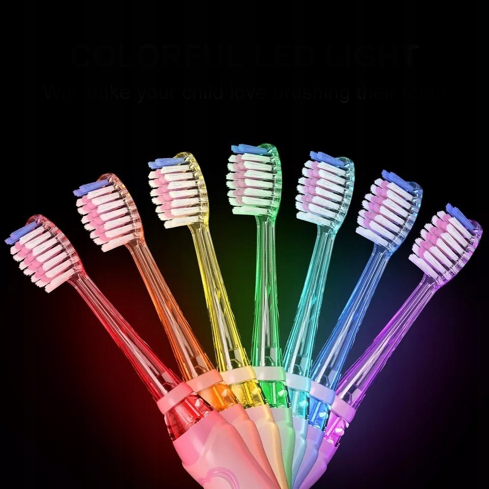 SEAGO Szczoteczka Soniczna Dla Dzieci 4 Tryby LED 4 Główki Fiolet — miniatura 11