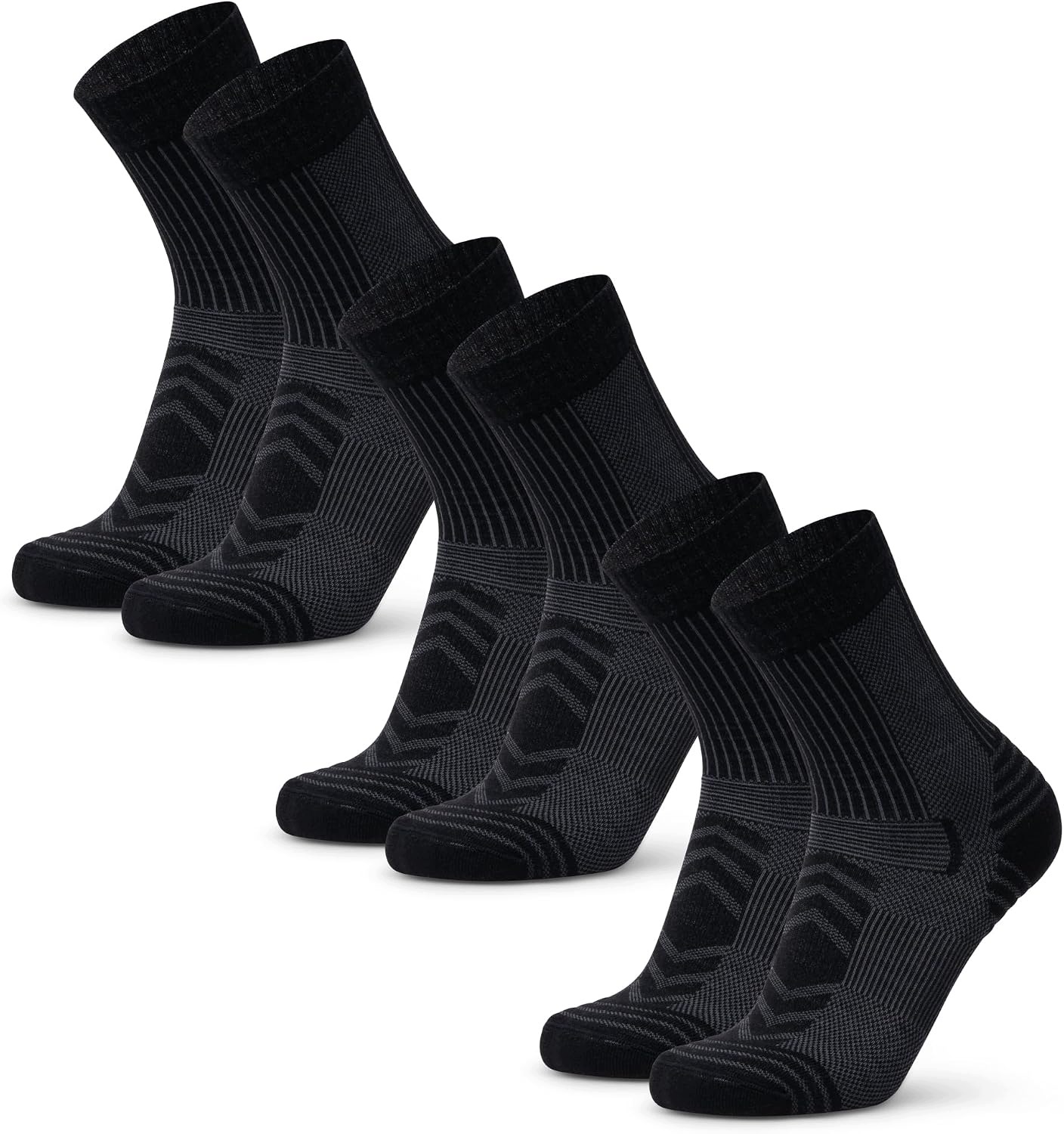 Skarpety trekkingowe z wełny merino termoaktywne czarne 43-47