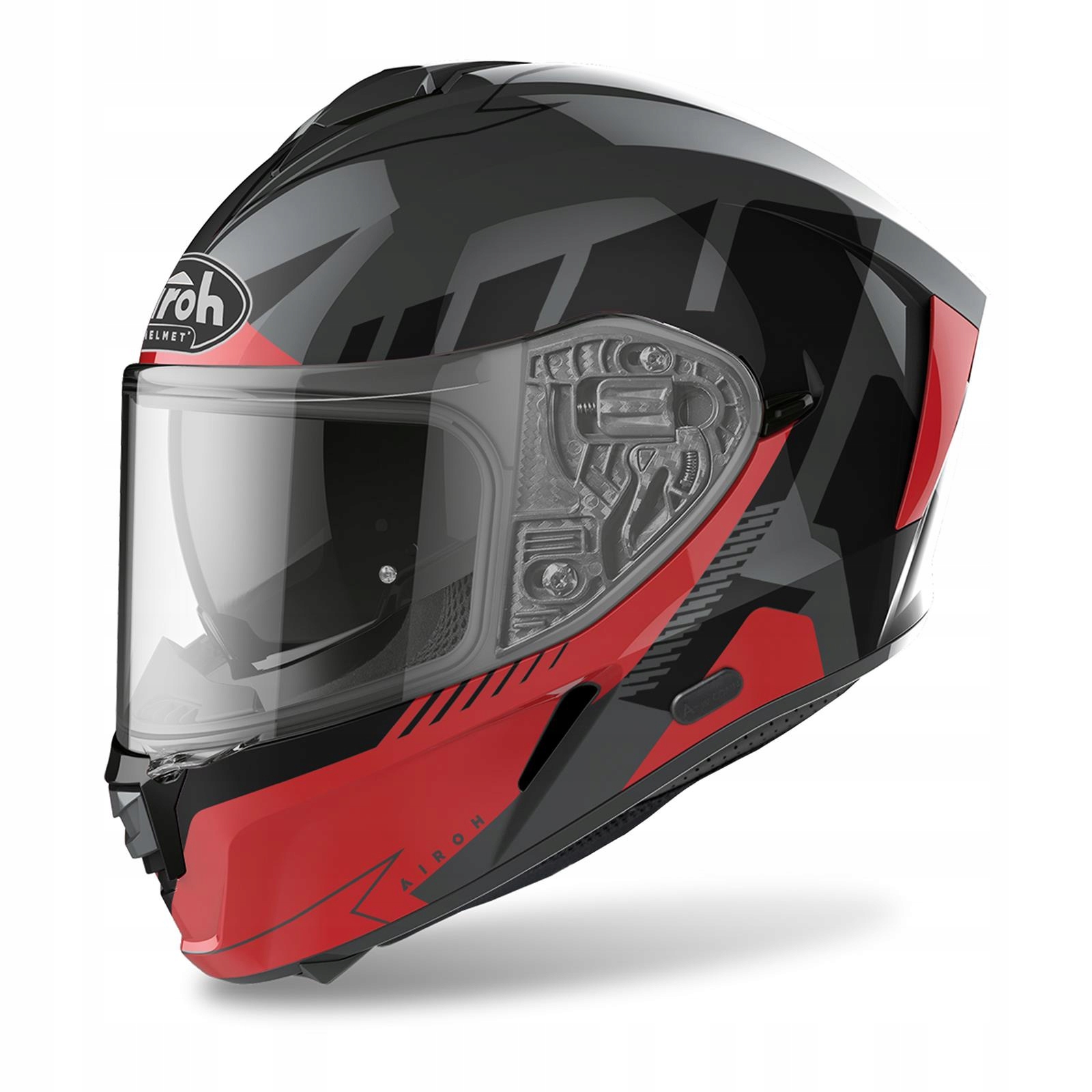 Kask integralny AIROH SPARK RISE CZARNY/CZERWONY POŁYSK XL