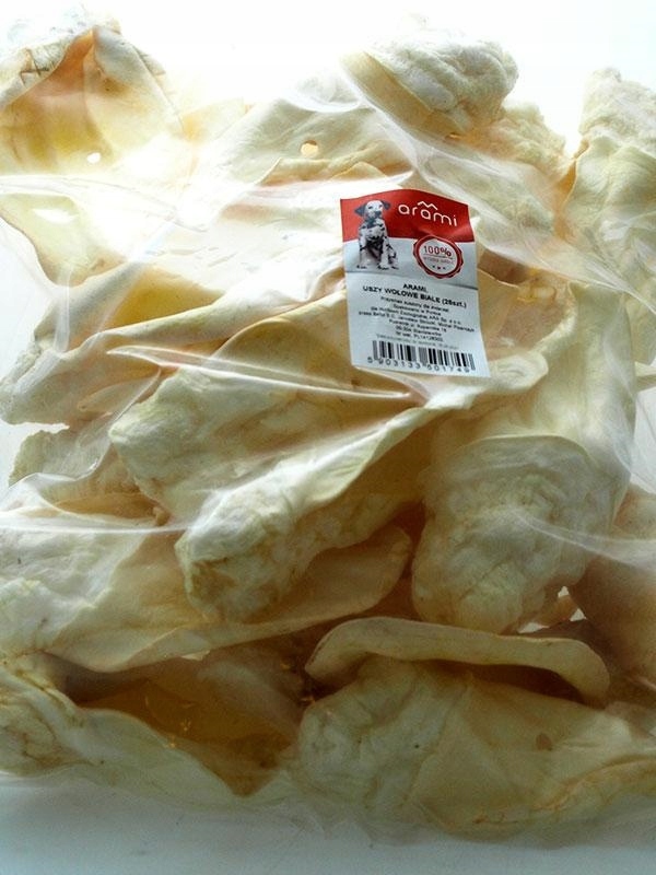 Levně Psí Pamlsek Arami. Hovězí Uši Bílé 25 Ks.