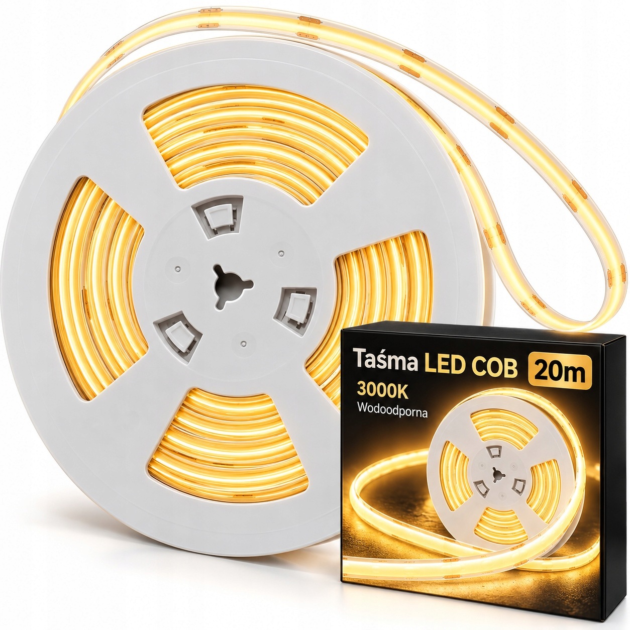 Cob Led pásek 3000K 20m 24V IP67 teplá bílá pro profily a osvětlení nábytku