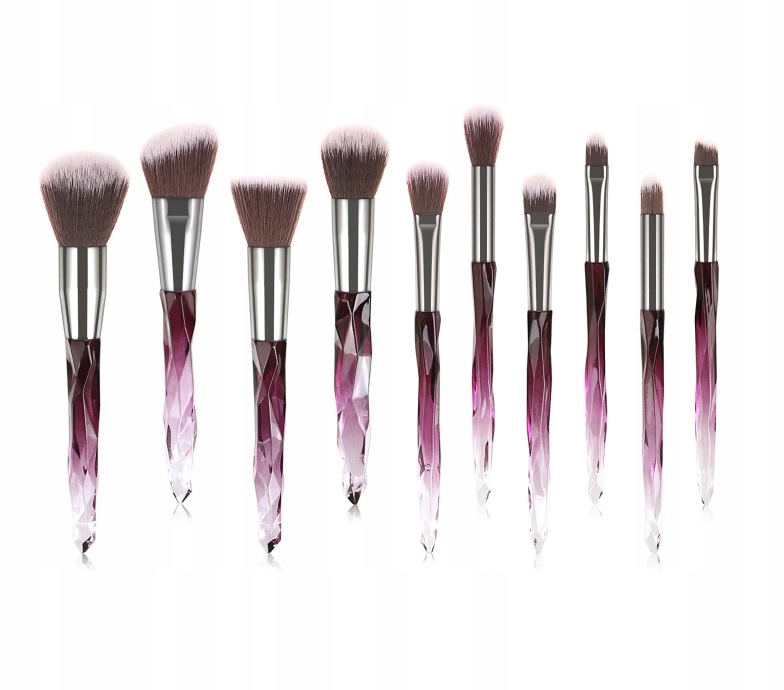 CRYSTAL PURPLE ZESTAW 10 PĘDZLI DO MAKIJAŻU Marka inna marka